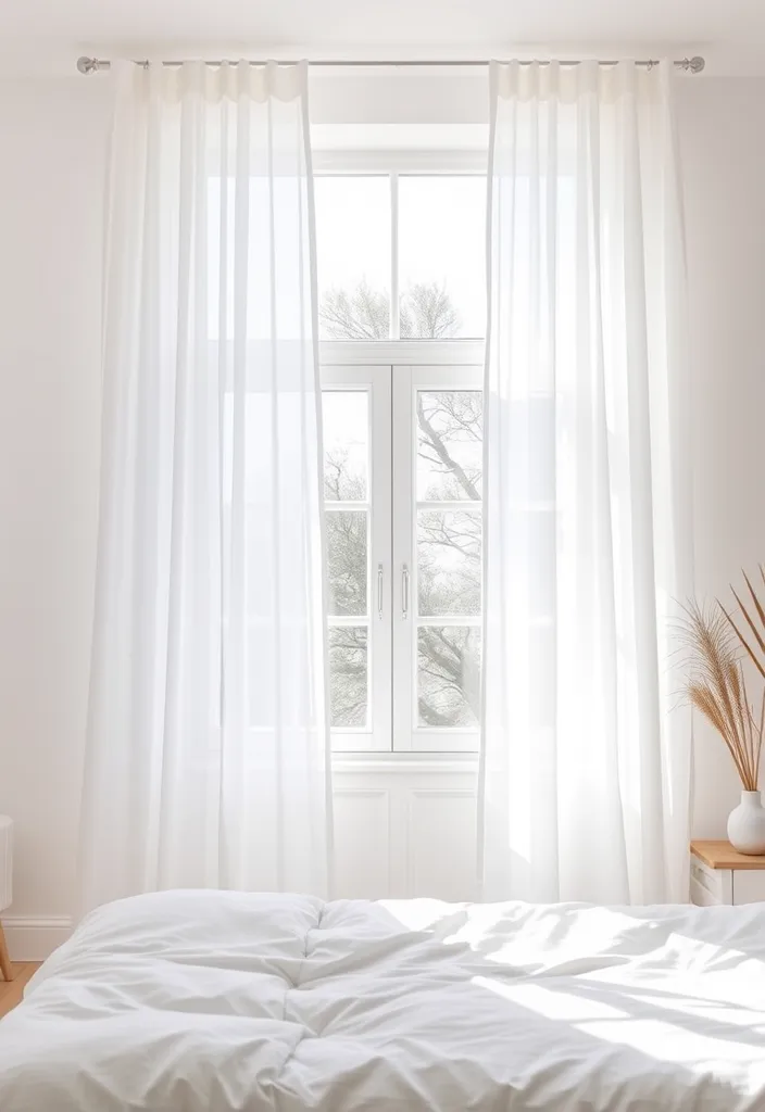 20 Minimalist Bedroom Ideas for a Cozy Atmosphere (You Won't Want to Leave!) - 11. Minimalist Curtains