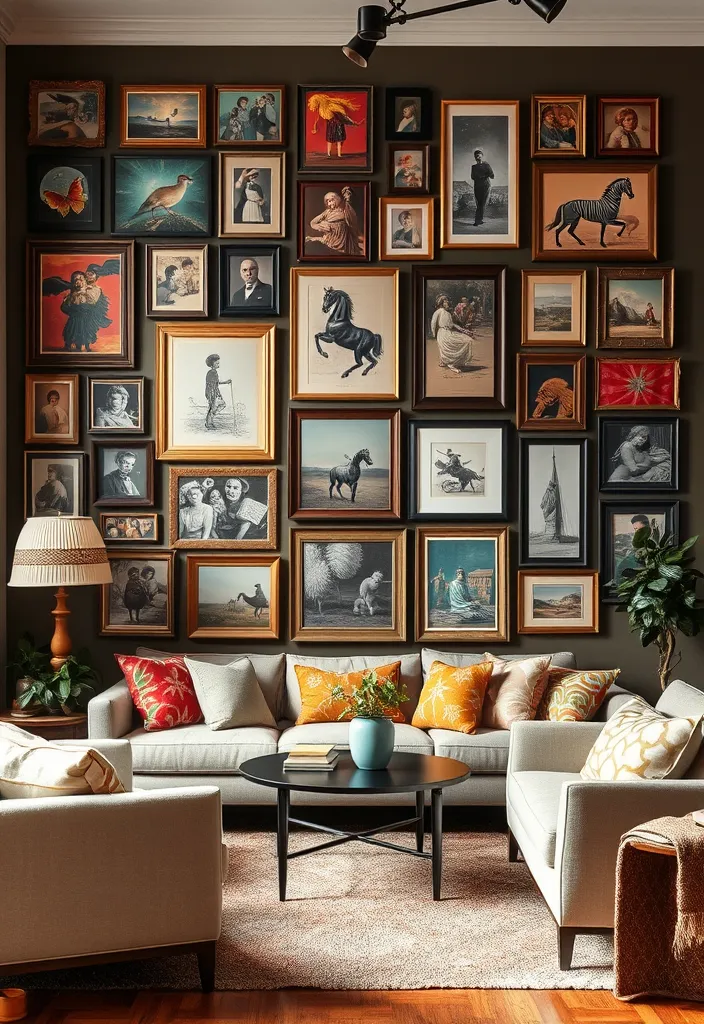 21 Best Retro Vibe 70s Home Decor Ideas: Revive Your Space - 18. Eclectic Gallery Walls