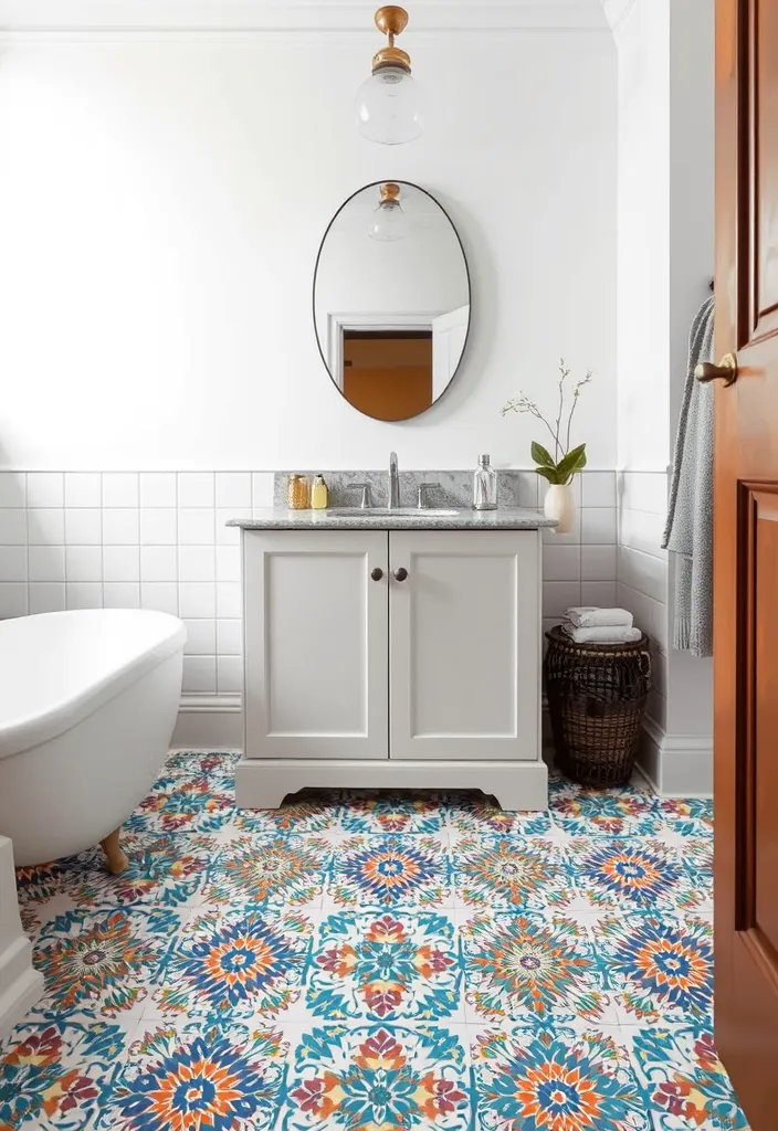 21 Boho Bathroom Ideas for a Stylish Refresh That'll Transform Your Space! - 11. Patterned Tiles