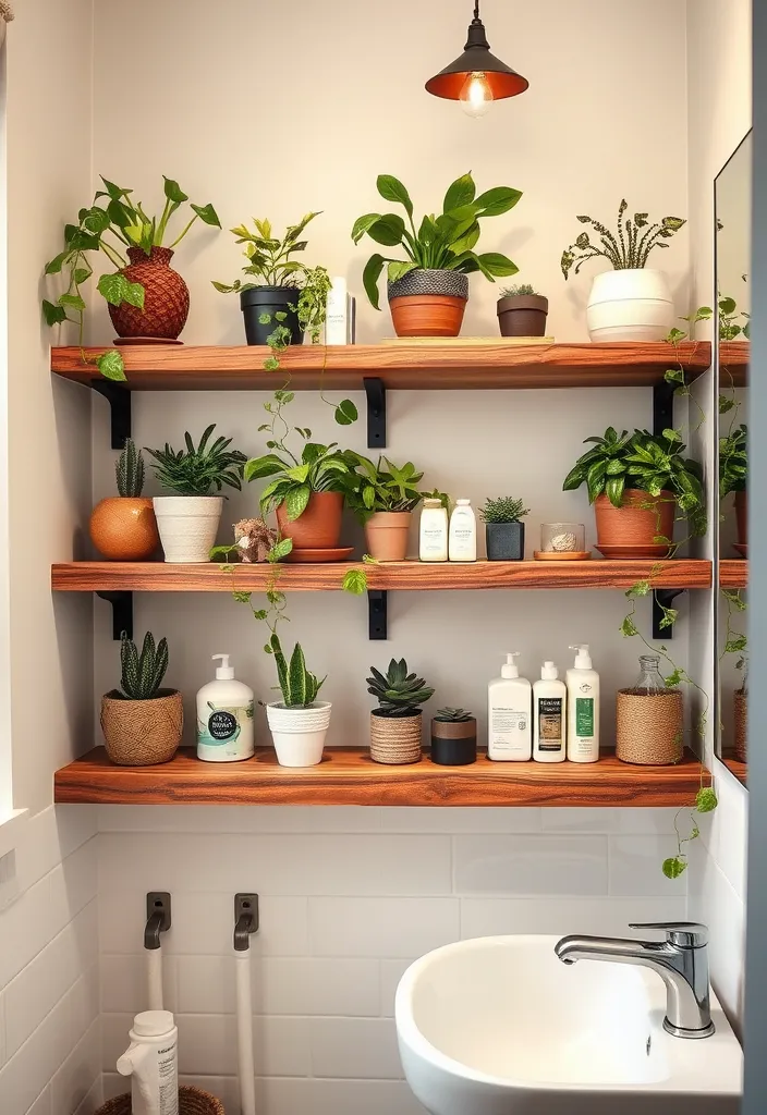 21 Boho Bathroom Ideas for a Stylish Refresh That'll Transform Your Space! - 12. Floating Shelves