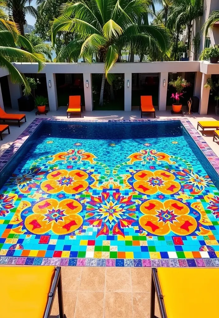 21 Captivating Backyard Pool Ideas for Your Ultimate Outdoor Oasis - 14. Custom Tile Designs