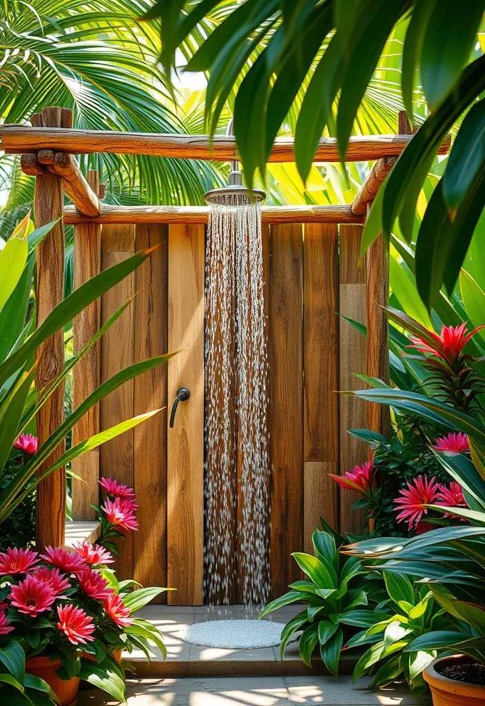 21 Captivating Backyard Pool Ideas for Your Ultimate Outdoor Oasis - 19. Outdoor Showers