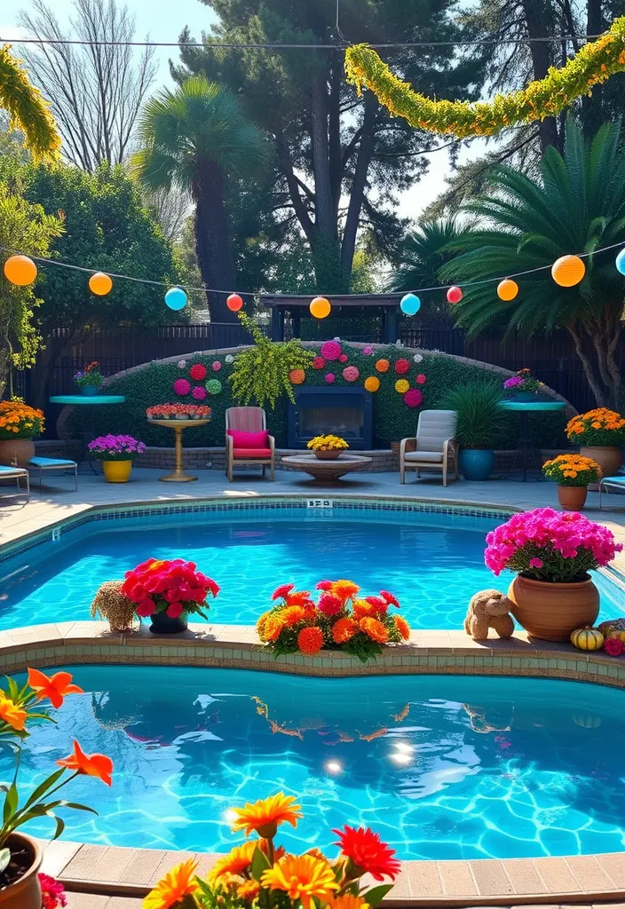 21 Captivating Backyard Pool Ideas for Your Ultimate Outdoor Oasis - 21. Seasonal Decor Ideas