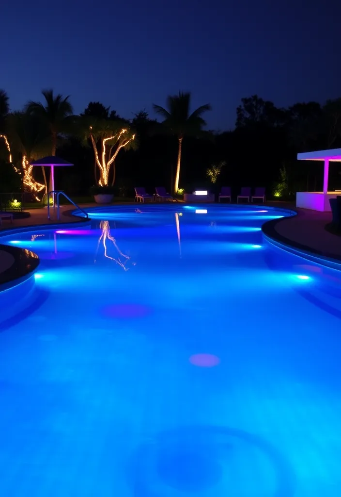 21 Captivating Backyard Pool Ideas for Your Ultimate Outdoor Oasis - 7. LED Lighting Features