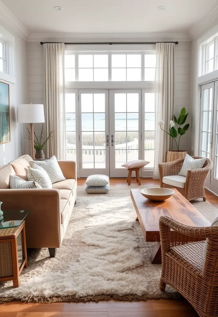 21 Coastal Living Room Inspirations to Bring the Beach to Your Home (Wait Until You See #12!) - 11. Textural Contrast