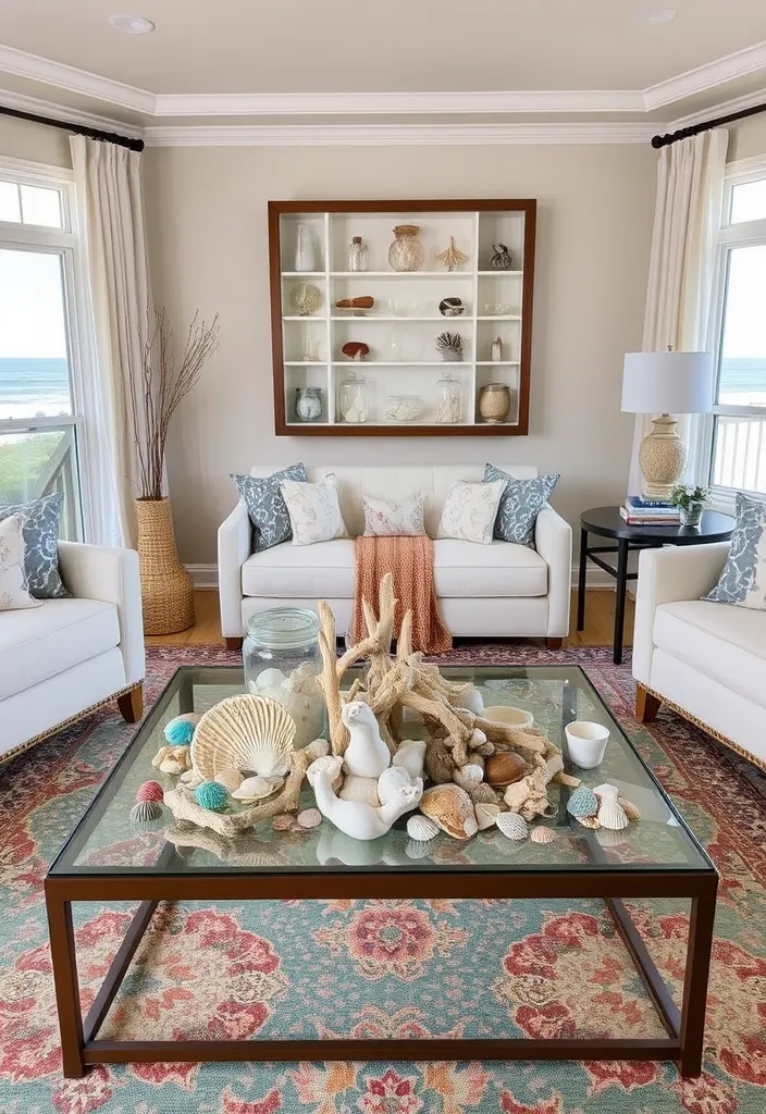 21 Coastal Living Room Inspirations to Bring the Beach to Your Home (Wait Until You See #12!) - 12. Beachcomber Finds (Wait Until You See This!)