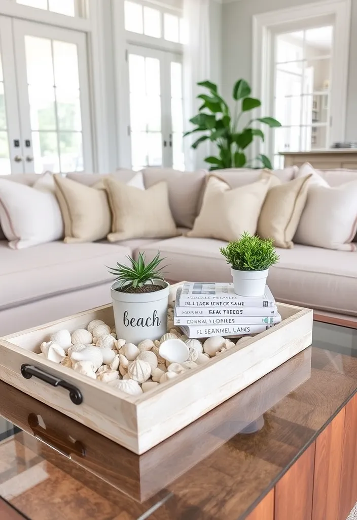 21 Coastal Living Room Inspirations to Bring the Beach to Your Home (Wait Until You See #12!) - 16. Coastal Coffee Table Styling