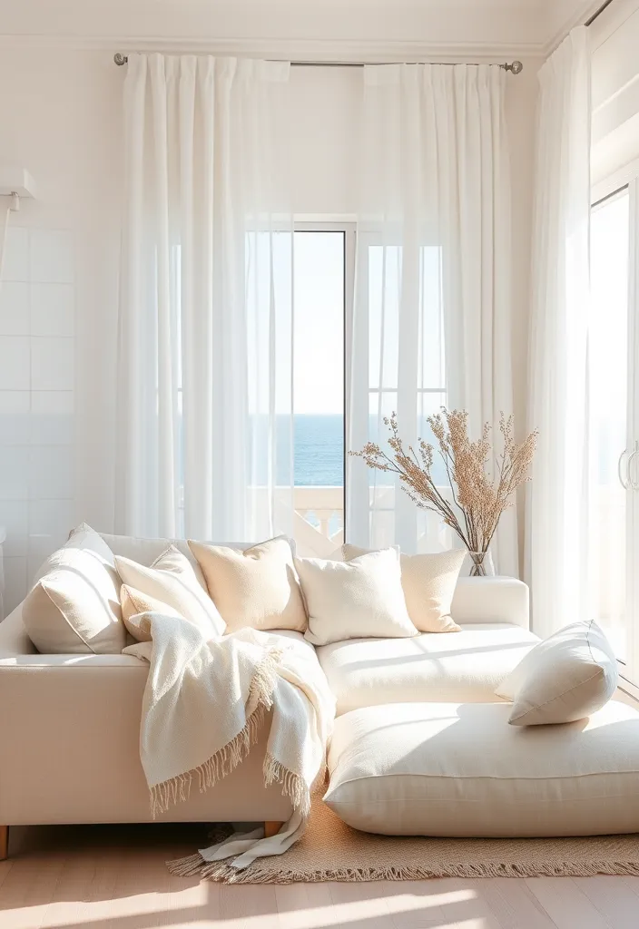 21 Coastal Living Room Inspirations to Bring the Beach to Your Home (Wait Until You See #12!) - 4. Airy Fabrics