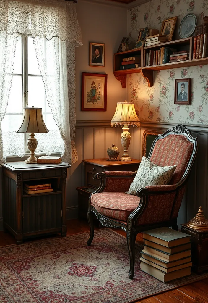 21 Cozy Reading Nook Ideas That Will Transform Your Home into a Relaxation Haven! - 10. Vintage Charm