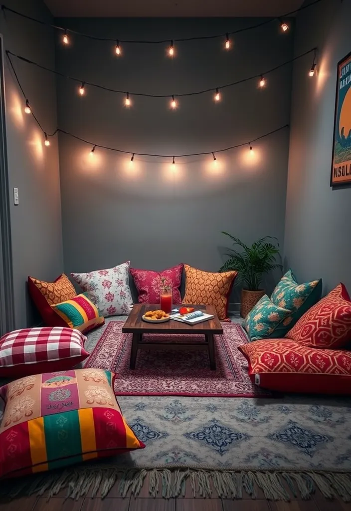 21 Cozy Reading Nook Ideas That Will Transform Your Home into a Relaxation Haven! - 3. Cozy Corner with Floor Cushions