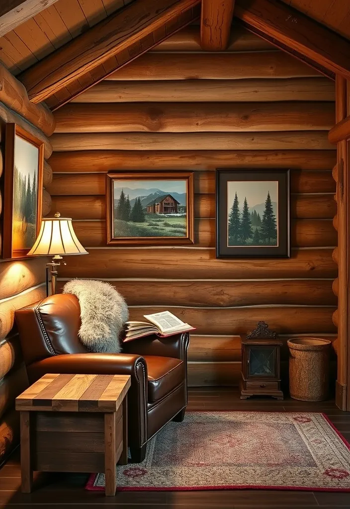 21 Cozy Reading Nook Ideas That Will Transform Your Home into a Relaxation Haven! - 5. Rustic Cabin Retreat