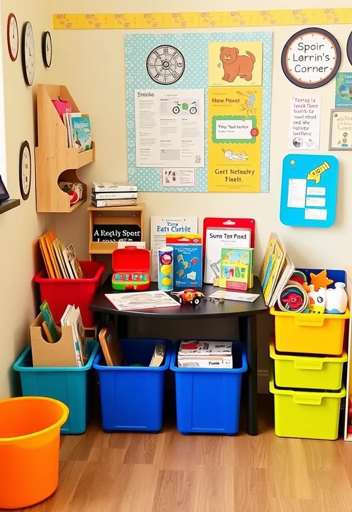 21 Creative Kids Play Corner Ideas for Your Living Room That'll Inspire Hours of Fun! - 14. Creative Learning Corner