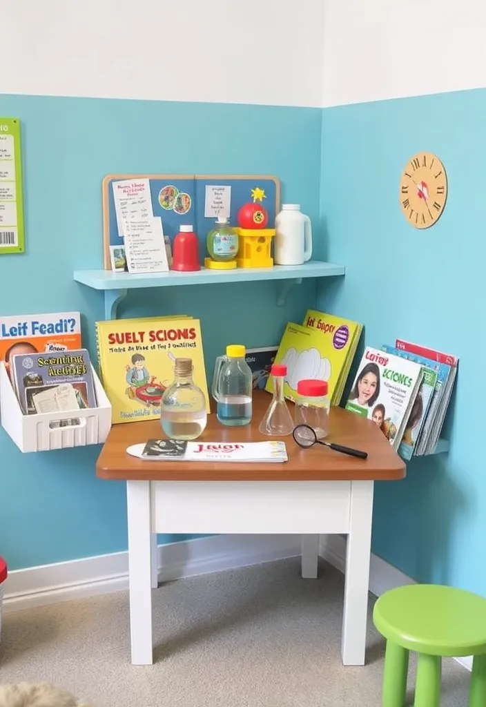 21 Creative Kids Play Corner Ideas for Your Living Room That'll Inspire Hours of Fun! - 16. Science Exploration Station