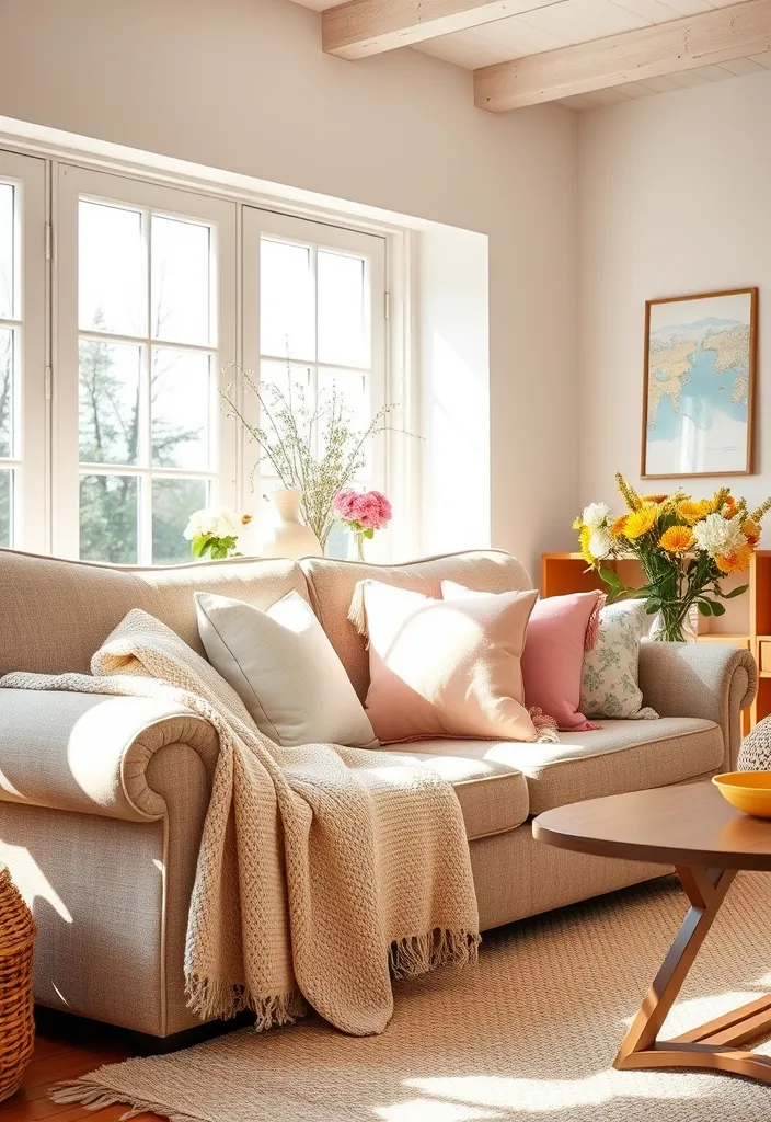 21 Enchanting Easter Decor Ideas That Will Transform Your Home Into a Spring Wonderland! - 11. Pastel Pillows and Throws