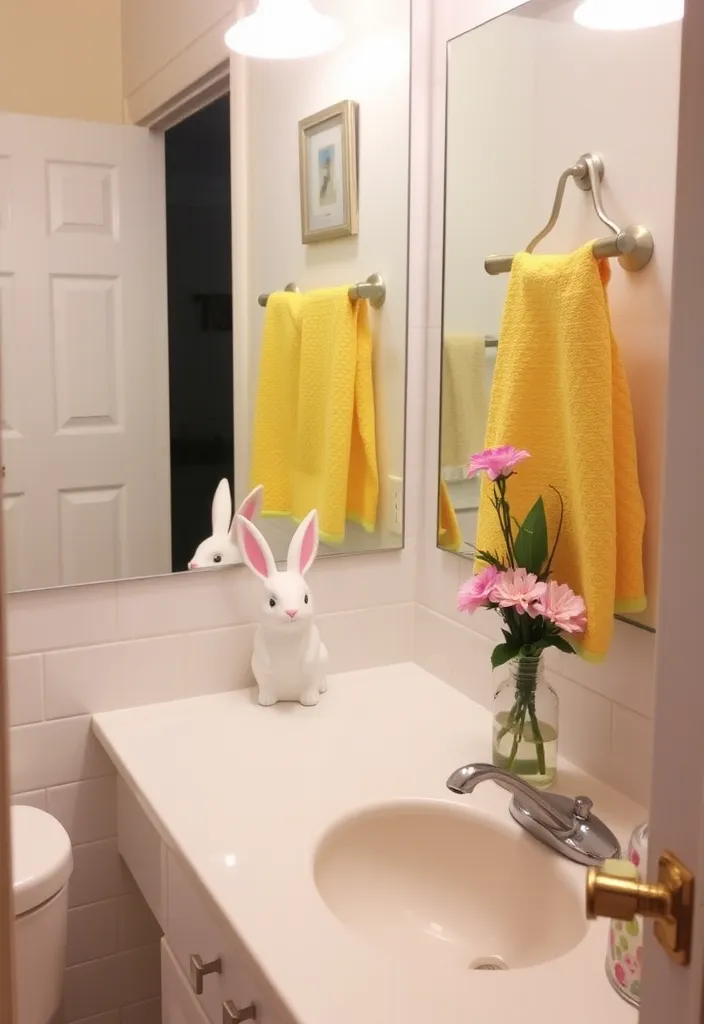 21 Enchanting Easter Decor Ideas That Will Transform Your Home Into a Spring Wonderland! - 16. Bunny-Themed Bathroom Decor