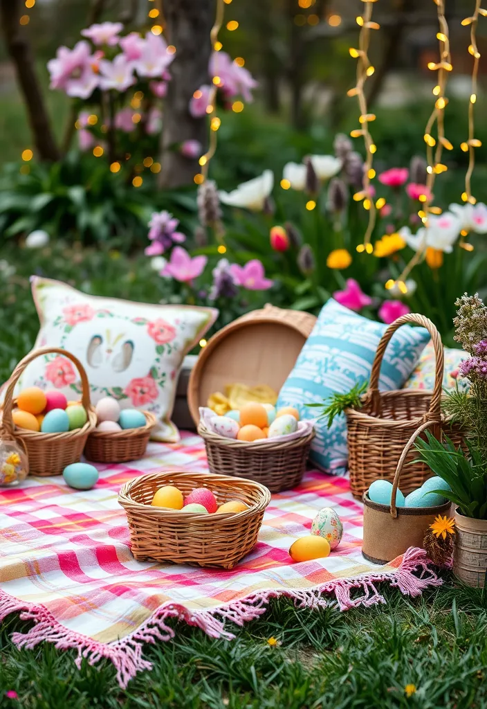 21 Enchanting Easter Decor Ideas That Will Transform Your Home Into a Spring Wonderland! - 21. Outdoor Picnic Setup