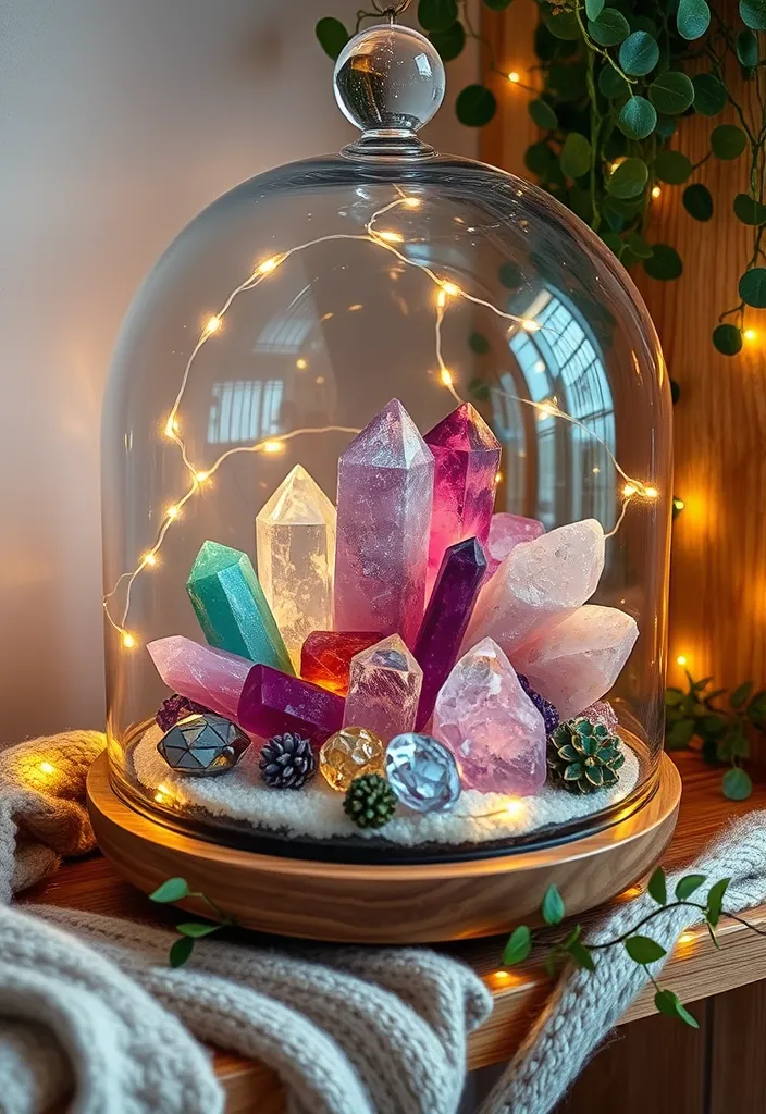 21 Enchanting Witchy Decor Ideas for Your Home - 1. Crystal Collection Display