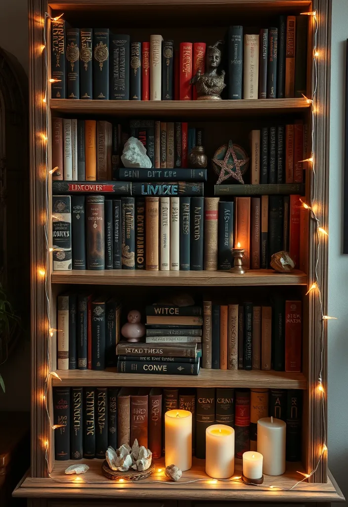 21 Enchanting Witchy Decor Ideas for Your Home - 6. Witchy Bookshelf