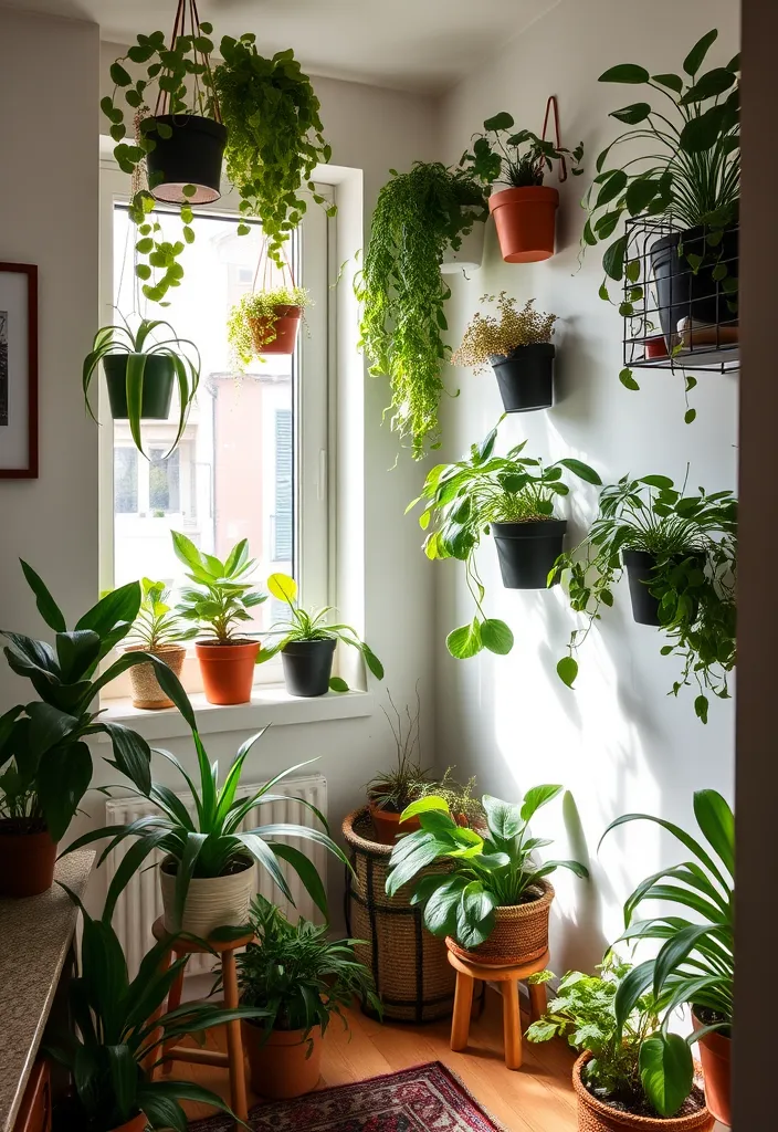 21 Genius Small Apartment Ideas to Maximize Space and Style - 12. Add Plants for a Fresh Touch