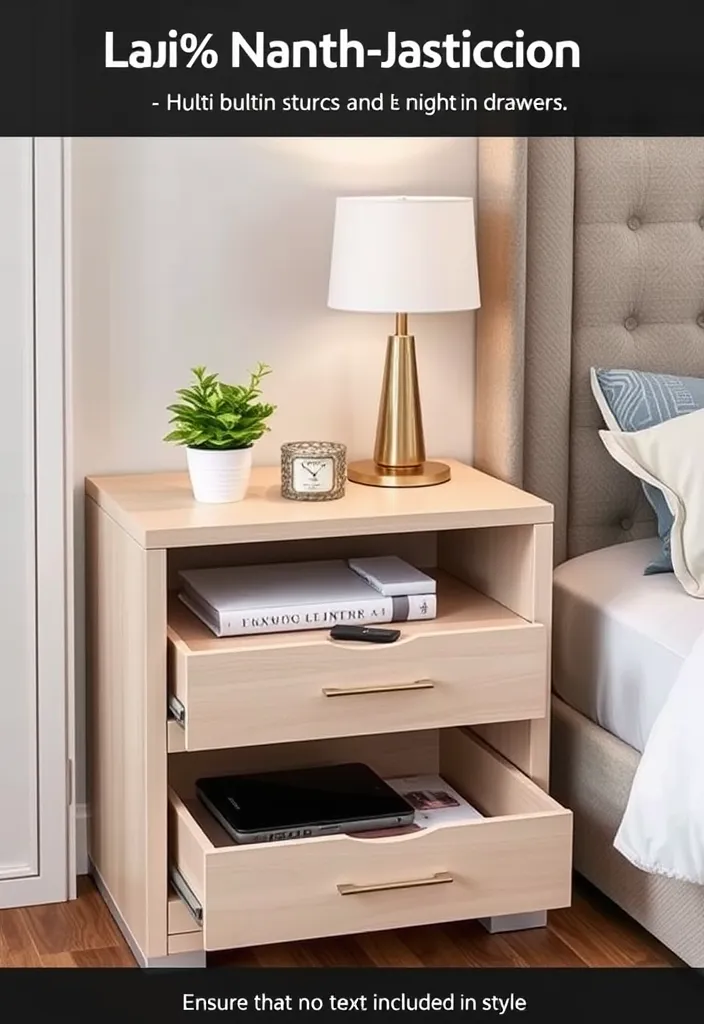 21 Genius Ways to Decorate Nightstands Like a Pro (Your Bedroom Will Thank You!) - 20. Multi-Functional Nightstands