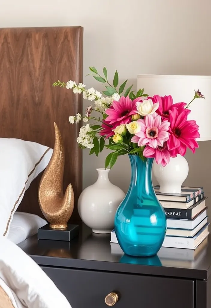 21 Genius Ways to Decorate Nightstands Like a Pro (Your Bedroom Will Thank You!) - 7. Artful Arrangements