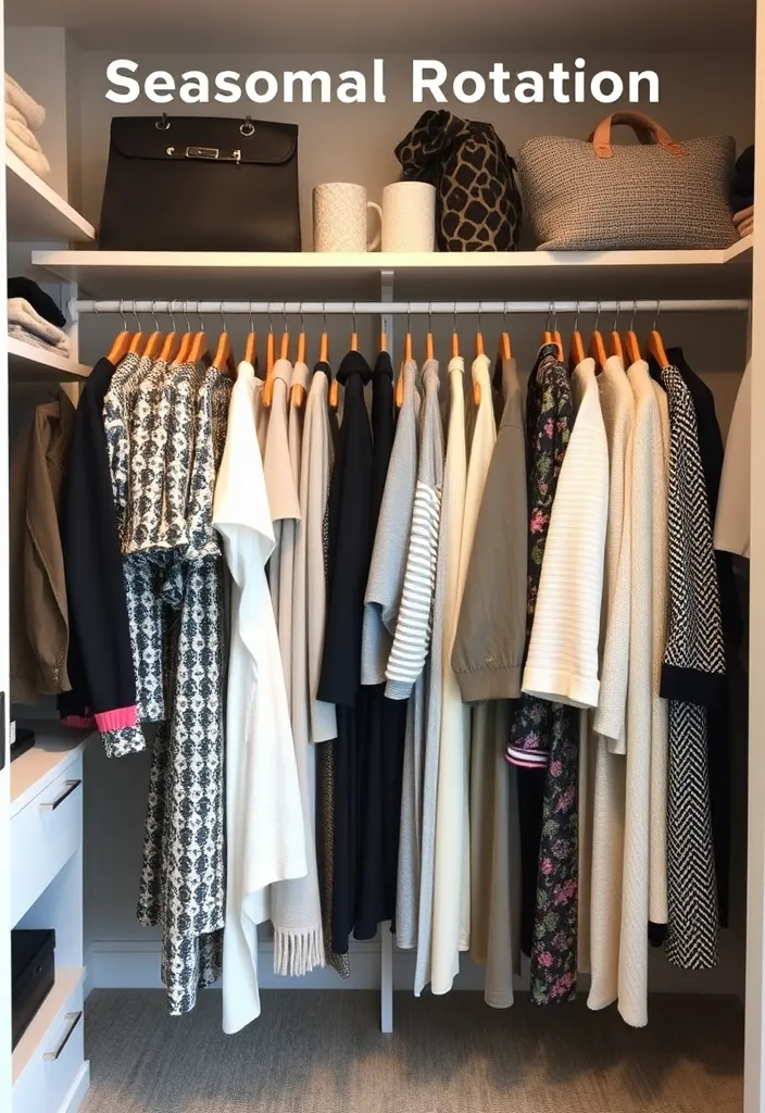 21 Glamorous Walk-In Closet Ideas That'll Make You Swoon! - 15. Seasonal Rotation Display