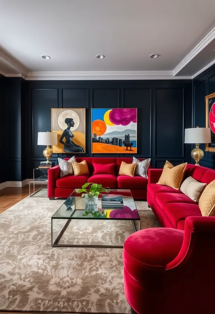 21 Luxury Living Rooms We Wouldn't Mind Living In - 5. Bold Color Statements