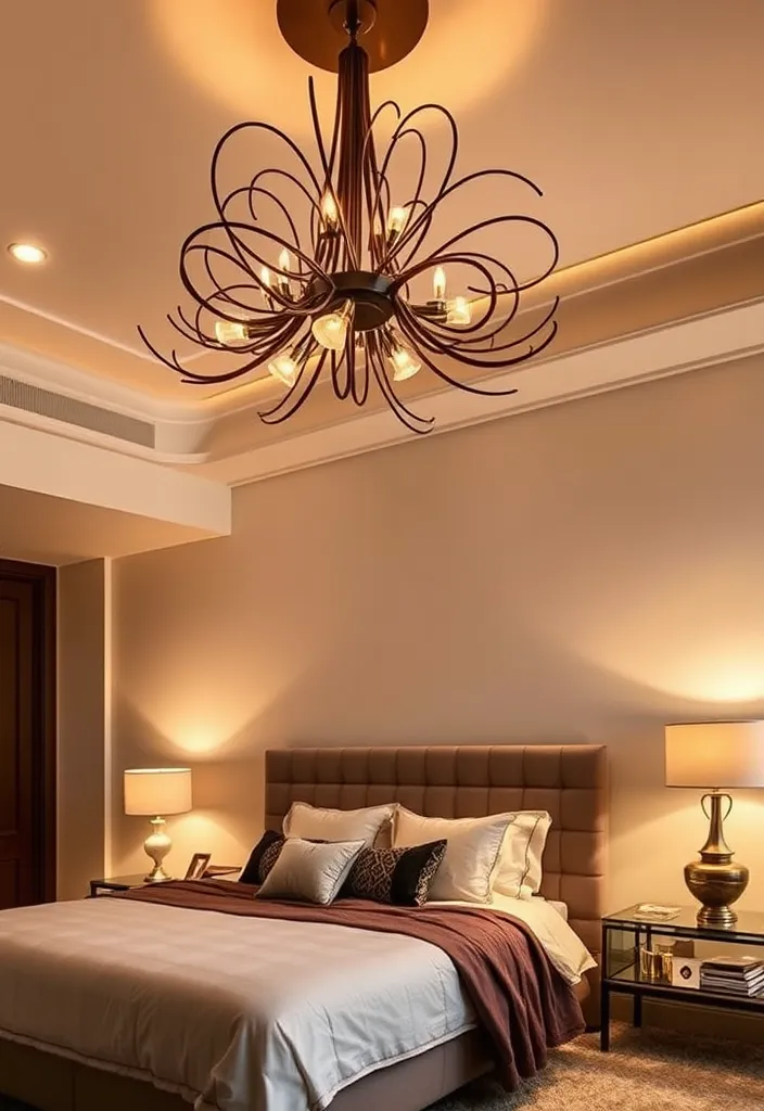 21 Master Bedroom Ideas: Create Your Sanctuary Like Never Before! - 20. Artistic Lighting