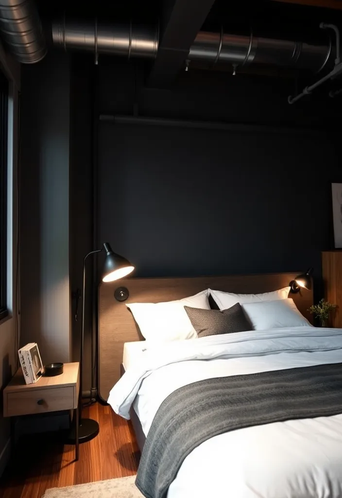 21 Modern Industrial Bedroom Ideas to Inspire Your Next Makeover! - 12. Layered Lighting