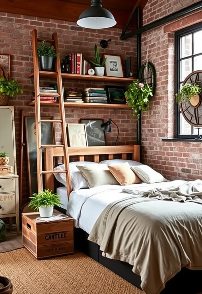 21 Modern Industrial Bedroom Ideas to Inspire Your Next Makeover! - 16. Repurposed Items