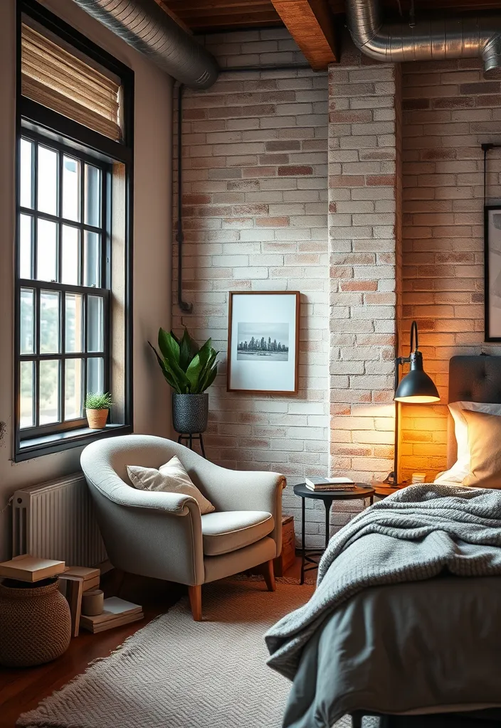 21 Modern Industrial Bedroom Ideas to Inspire Your Next Makeover! - 21. Cozy Reading Nook