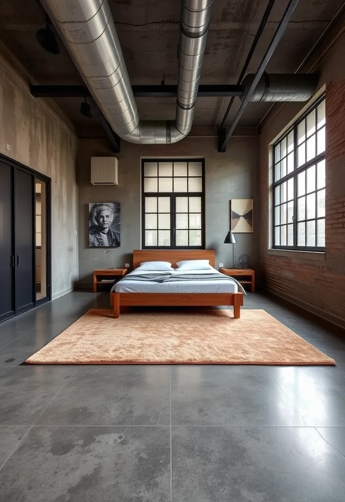 21 Modern Industrial Bedroom Ideas to Inspire Your Next Makeover! - 3. Concrete Flooring