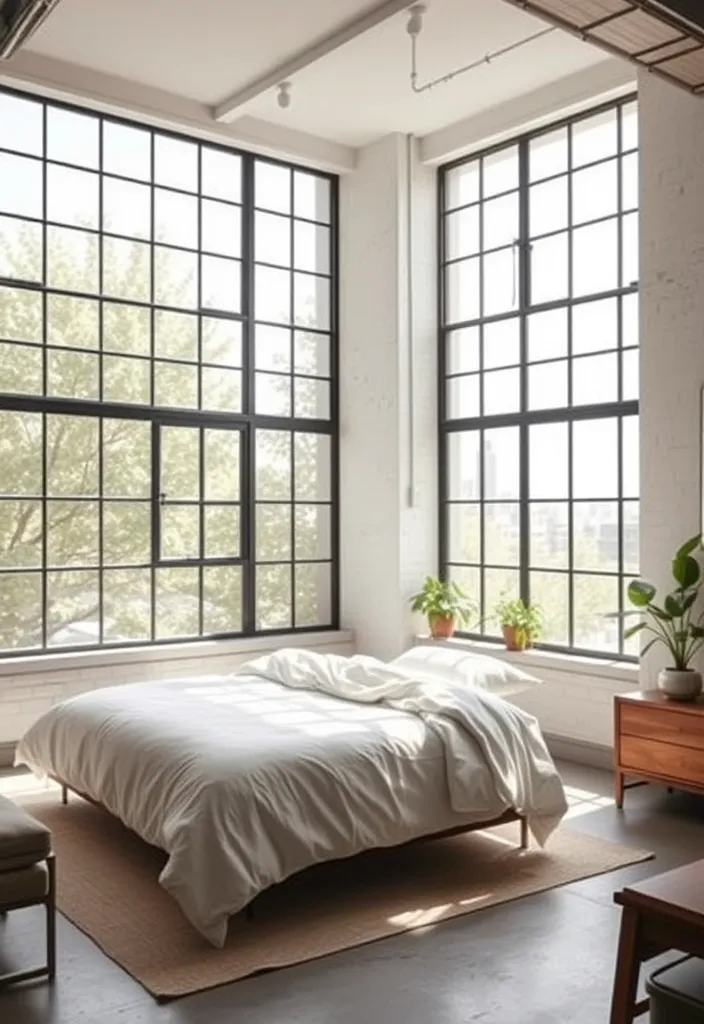 21 Modern Industrial Bedroom Ideas to Inspire Your Next Makeover! - 5. Large Windows