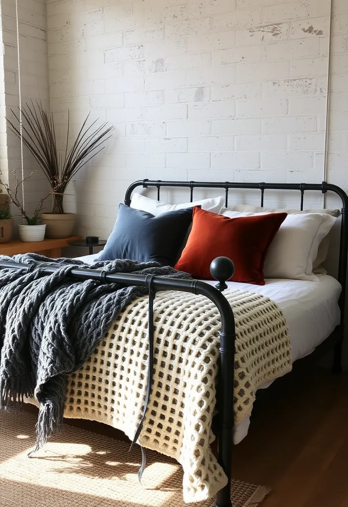 21 Modern Industrial Bedroom Ideas to Inspire Your Next Makeover! - 9. Textured Fabrics