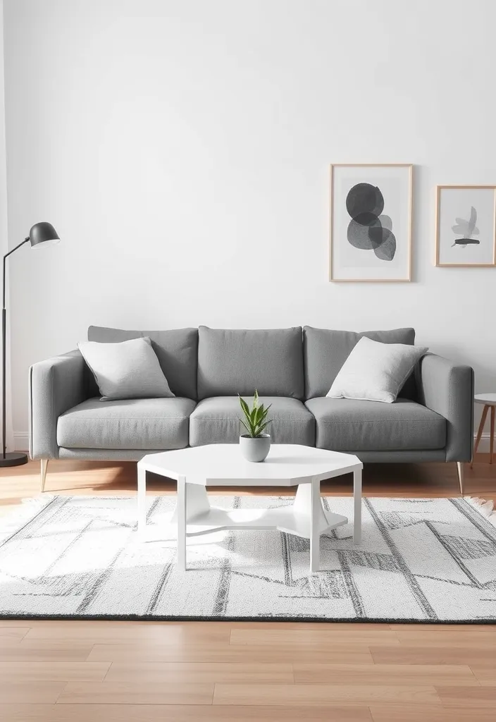 21 Stunning Grey Couch Living Room Ideas That'll Transform Your Space! - 1. Minimalist Charm