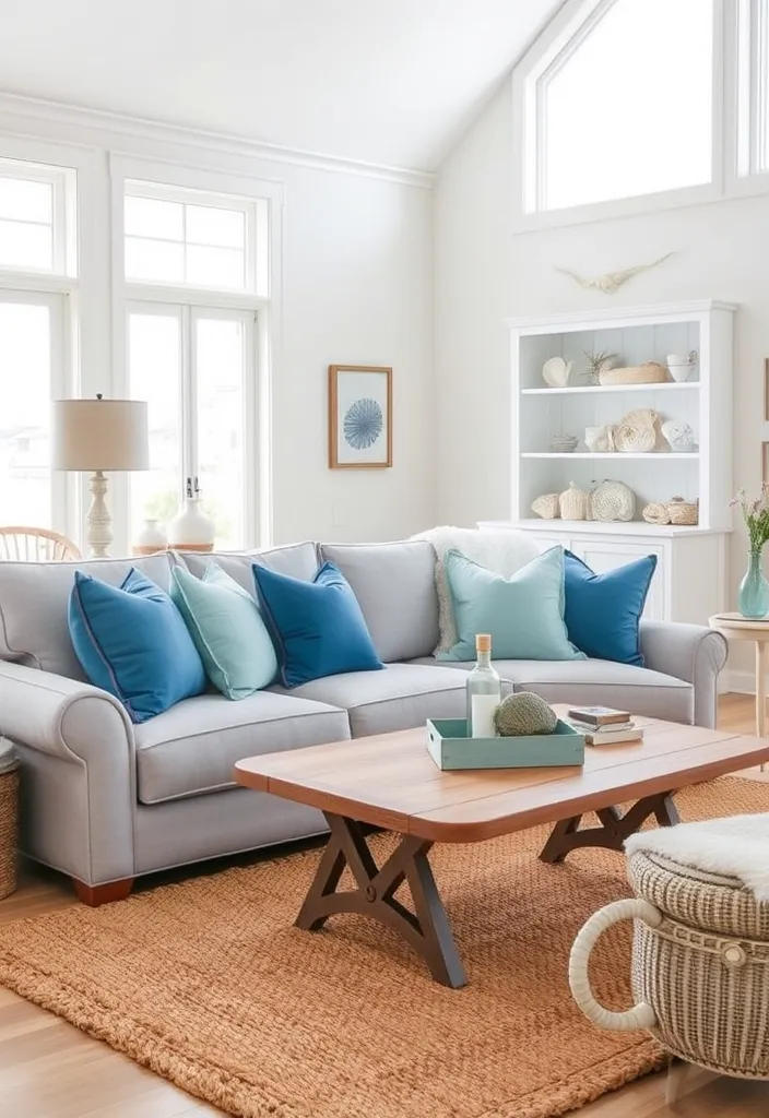 21 Stunning Grey Couch Living Room Ideas That'll Transform Your Space! - 4. Coastal Calm