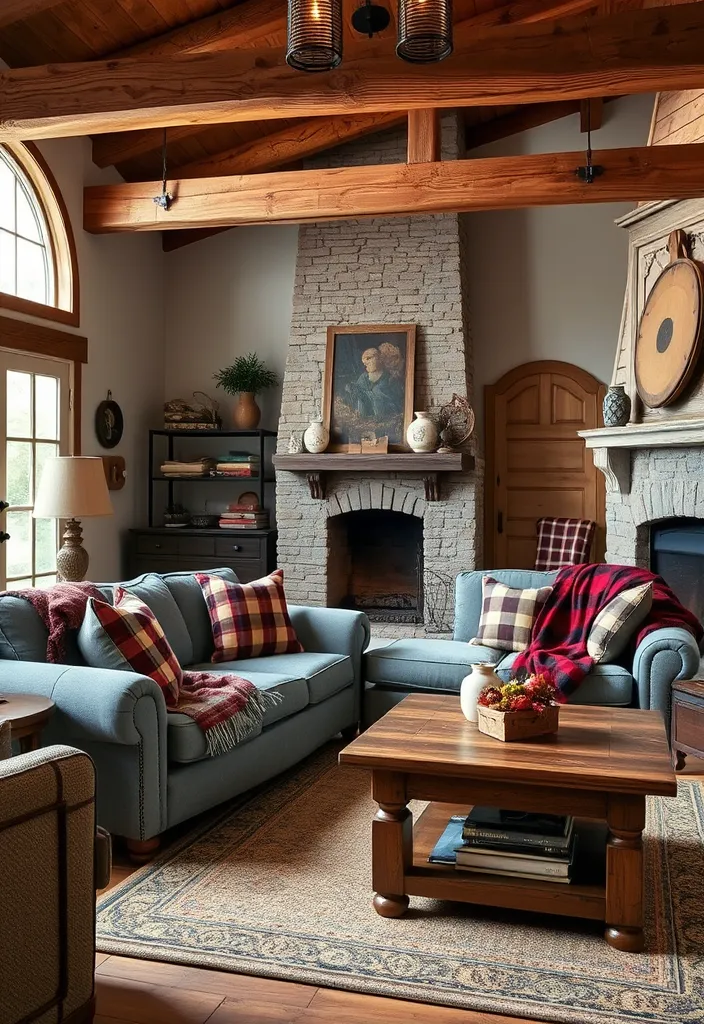 21 Stunning Grey Couch Living Room Ideas That'll Transform Your Space! - 7. Rustic Retreat