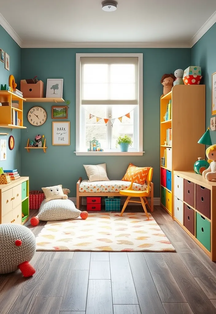 21 Trendy Grey Wood Floor Ideas for Timeless Home Style - 19. Playful Kids' Room