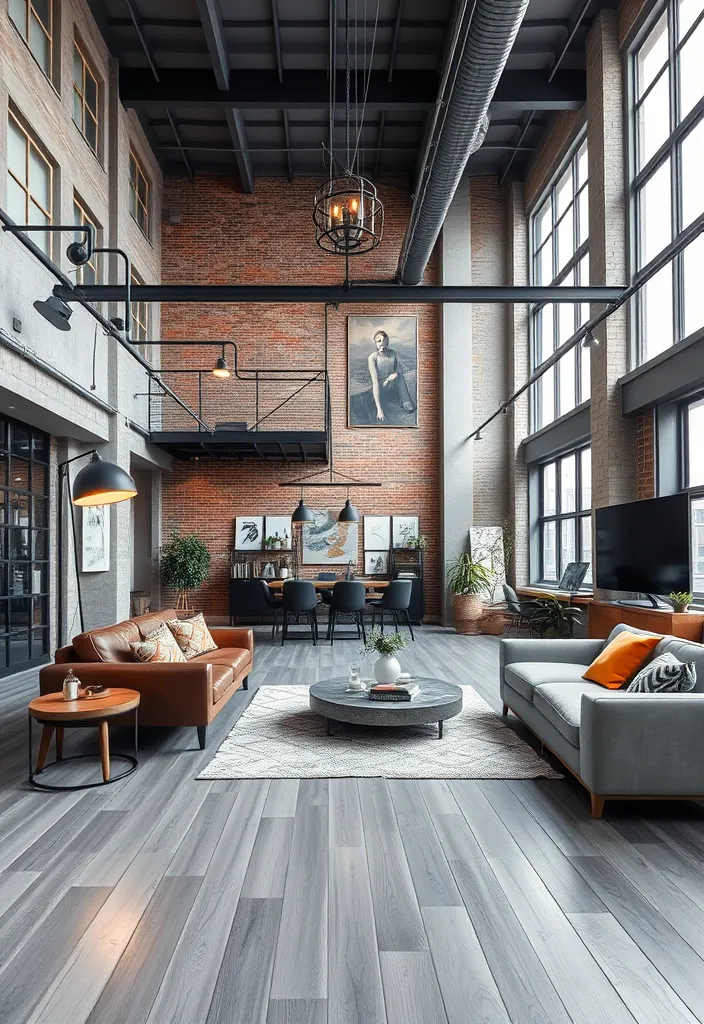 21 Trendy Grey Wood Floor Ideas for Timeless Home Style - 9. Urban Loft