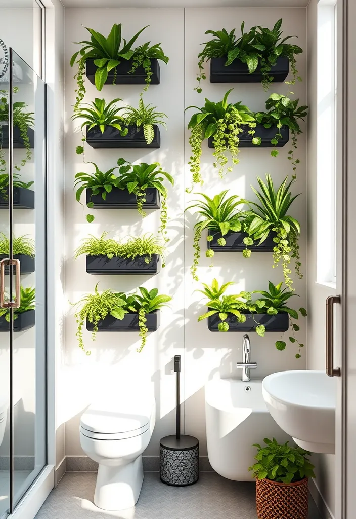 22 Bathroom Wall Decor Ideas That Will Transform Your Space! - 10. Wall-mounted Plants