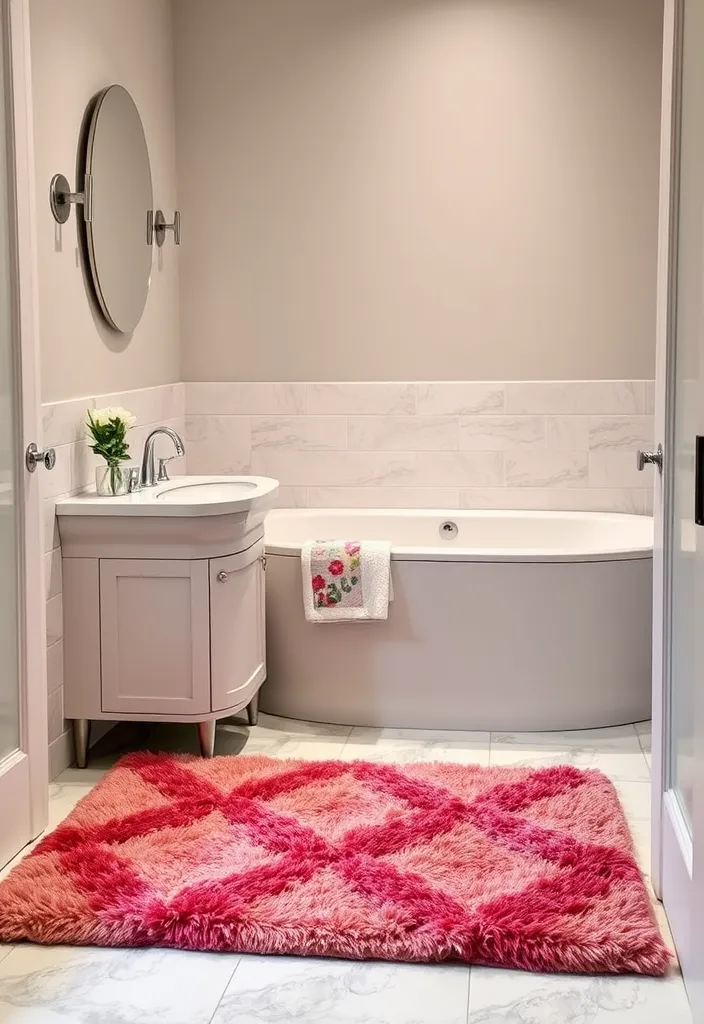 22 Bathroom Wall Decor Ideas That Will Transform Your Space! - 22. Cozy Rugs