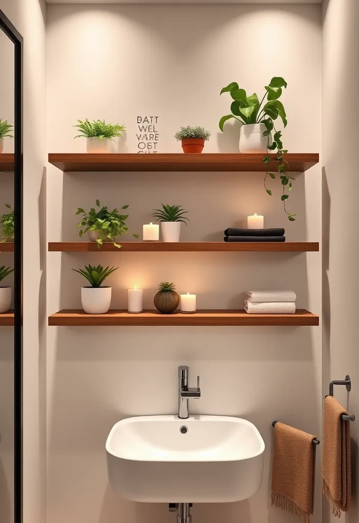 22 Bathroom Wall Decor Ideas That Will Transform Your Space! - 3. Floating Shelves