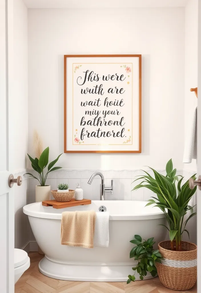 22 Bathroom Wall Decor Ideas That Will Transform Your Space! - 6. Inspirational Quotes