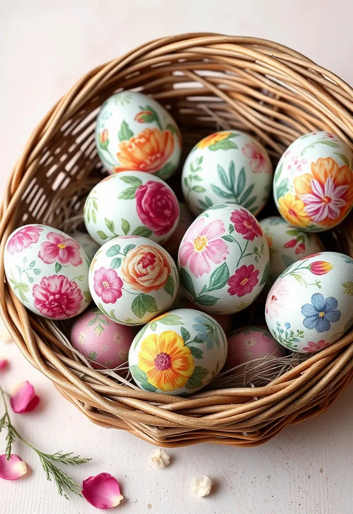 22 Creative Easter Egg Decorating Ideas to Try This Spring - 4. Decoupage Eggs