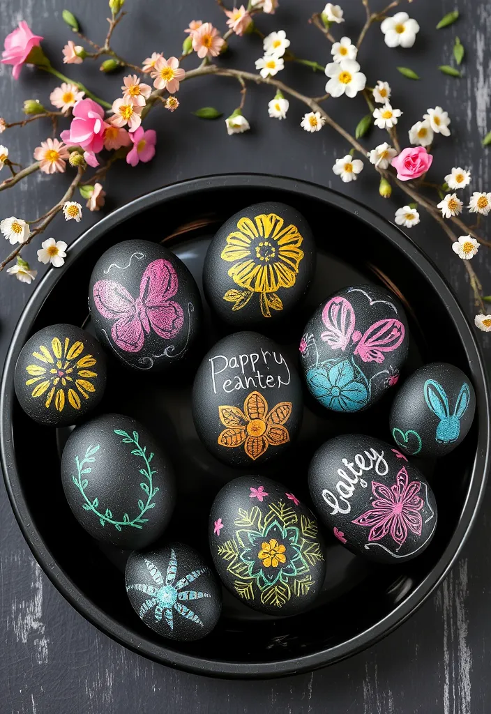 22 Creative Easter Egg Decorating Ideas to Try This Spring - 5. Chalkboard Eggs