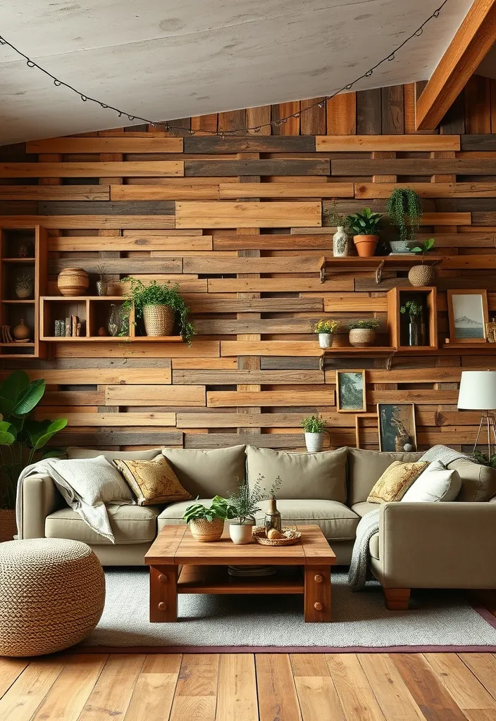 22 Creative Ideas For Decorating a Large Wall That Will Transform Your Space! - 14. Repurposed Wooden Pallets