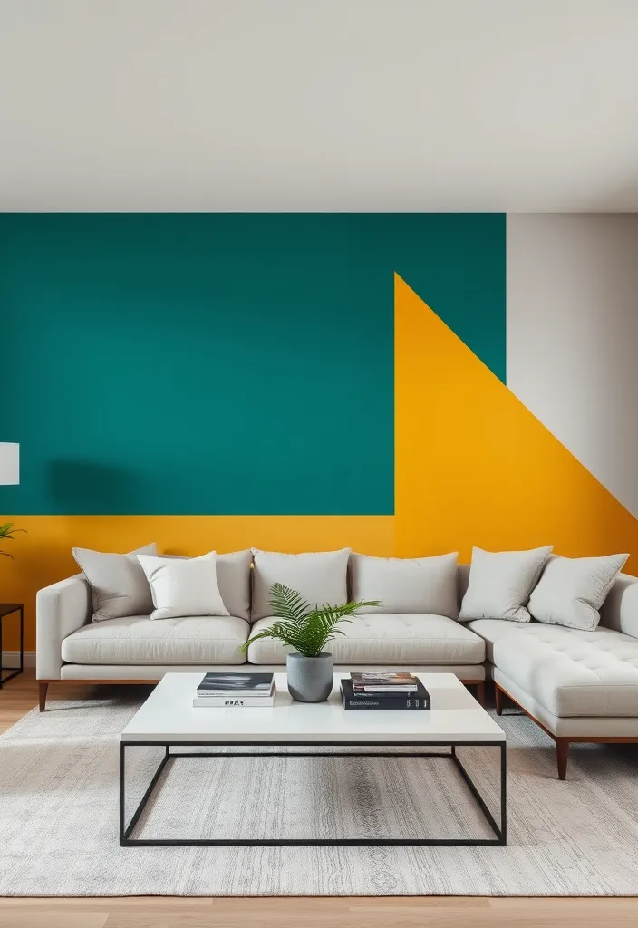 22 Creative Ideas For Decorating a Large Wall That Will Transform Your Space! - 2. Bold Color Block Painting