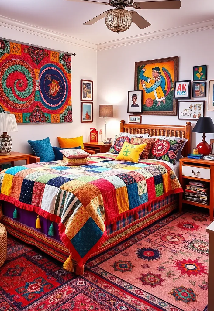 22 Eclectic Bedroom Ideas for Your Home Décor Style That Will Blow Your Mind! - 7. Colorful Eclectic Mix