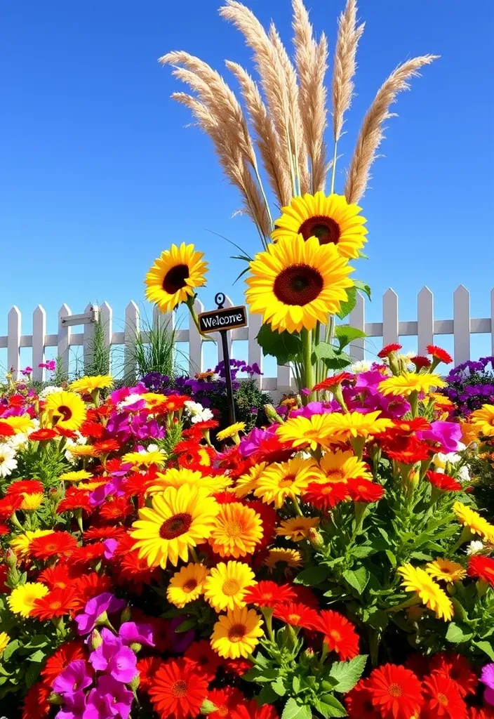 22 Front Yard Landscaping Ideas That'll Make Your Neighbors Green with Envy! - 1. Vibrant Flower Beds