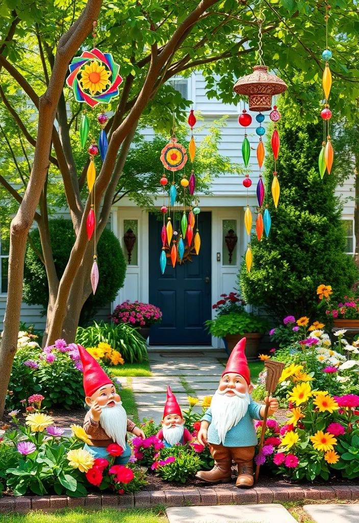 22 Front Yard Landscaping Ideas That'll Make Your Neighbors Green with Envy! - 22. Whimsical Garden Elements